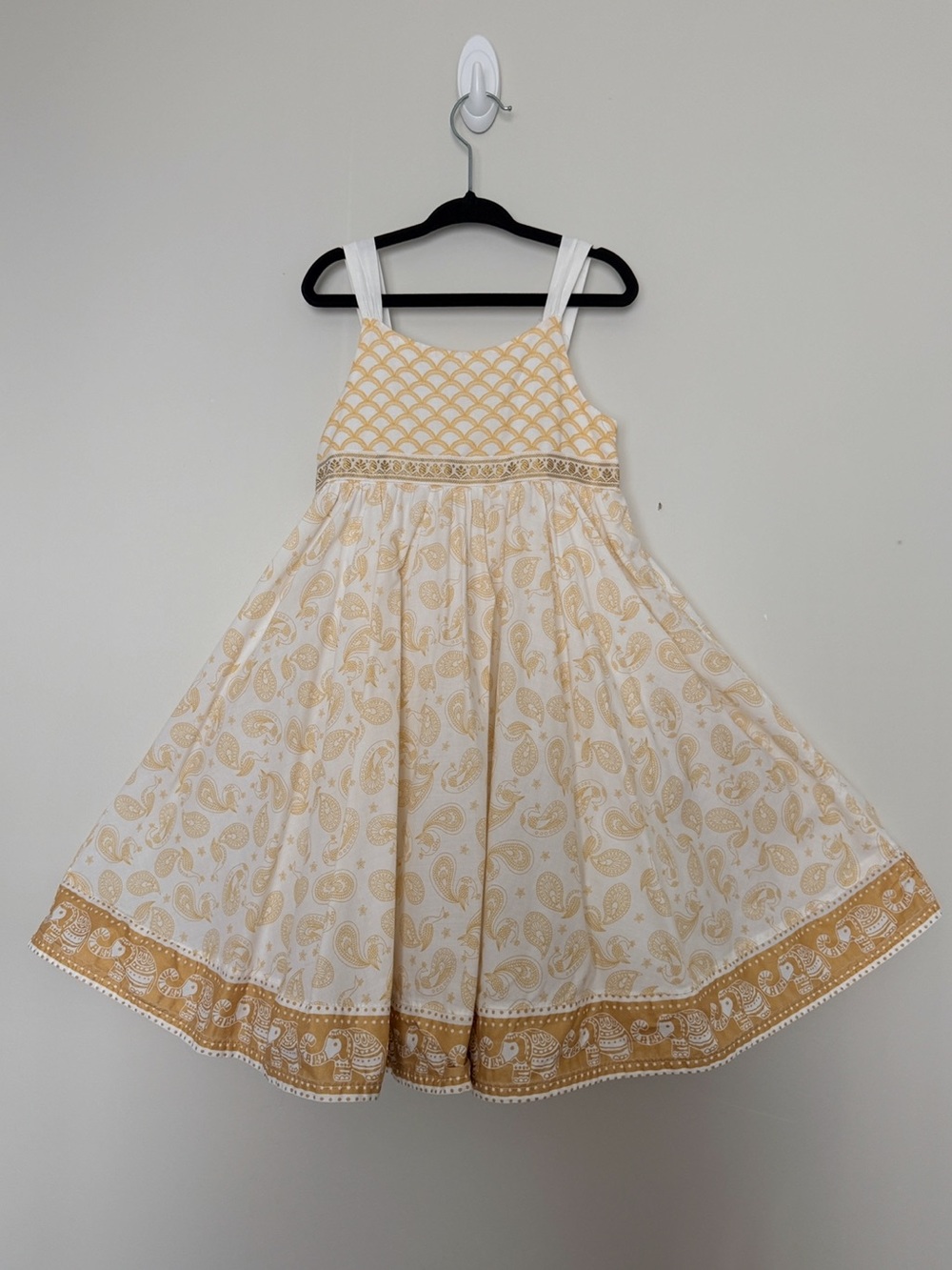 H&M Gold Paisley Cotton Summer Dress for Girls Size 5-6Y